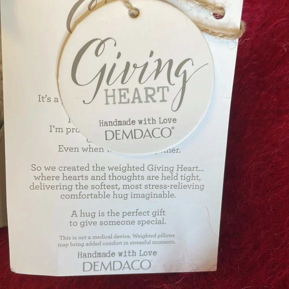 DEMDACO GIVING HEART COLLECTION WEIGHTED IVORY SOFT PILLOW GIFT HANDMADE…